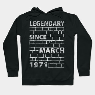 Mason Bricklayer 50 Birthday Gift March 1971 Hoodie